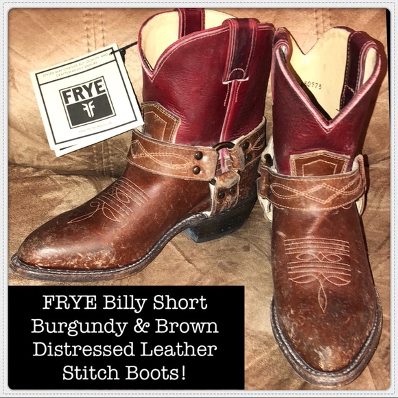 Frye Shoes - Frye Billy Short Distressed Leather Stitch Boots!